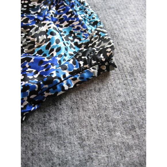 Maggy London Dress Women 8 Blue One Shoulder Satin Ruched Flattering Ladies - Picture 4 of 15